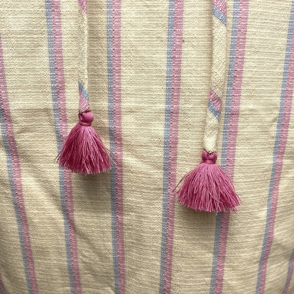 Southern Tide McKenna Striped Shift Dress Natural Size Small Tassel Beach Cotton - Picture 5 of 9